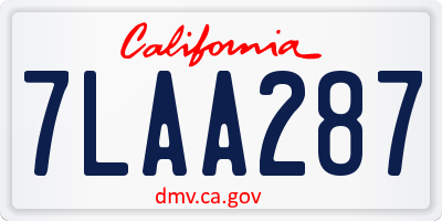 CA license plate 7LAA287