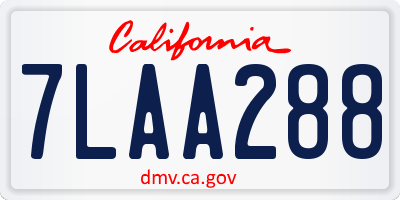 CA license plate 7LAA288