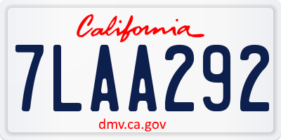 CA license plate 7LAA292