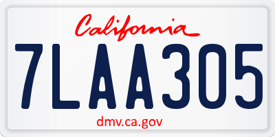 CA license plate 7LAA305