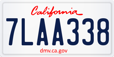 CA license plate 7LAA338