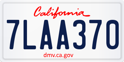 CA license plate 7LAA370
