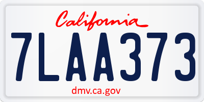 CA license plate 7LAA373