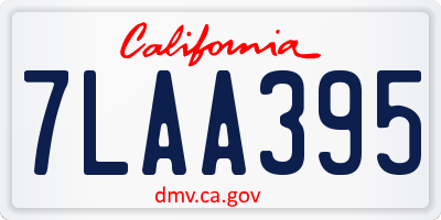 CA license plate 7LAA395