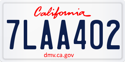 CA license plate 7LAA402