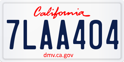 CA license plate 7LAA404