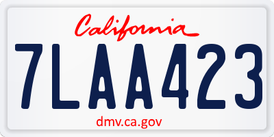 CA license plate 7LAA423