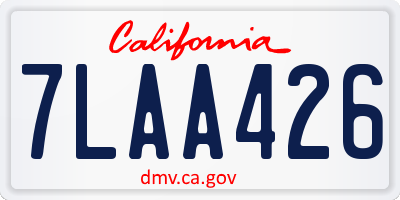CA license plate 7LAA426
