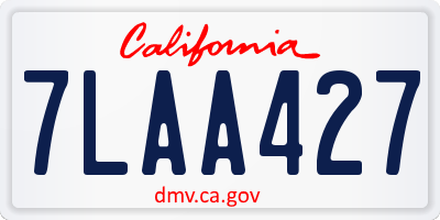 CA license plate 7LAA427