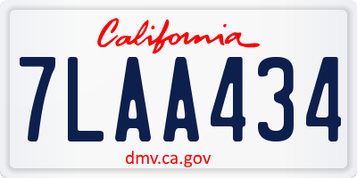 CA license plate 7LAA434
