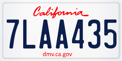 CA license plate 7LAA435