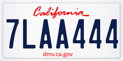 CA license plate 7LAA444