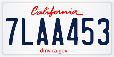 CA license plate 7LAA453