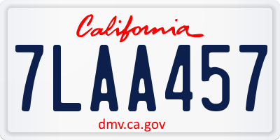 CA license plate 7LAA457