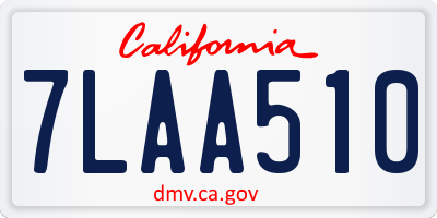 CA license plate 7LAA510