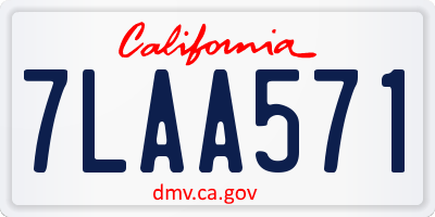 CA license plate 7LAA571