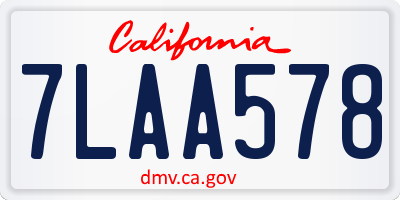 CA license plate 7LAA578