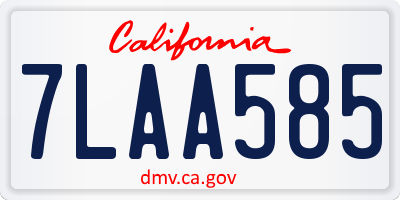 CA license plate 7LAA585