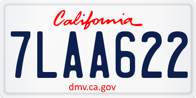CA license plate 7LAA622
