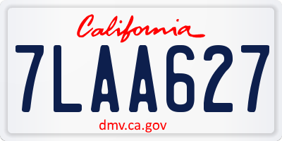 CA license plate 7LAA627