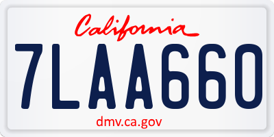 CA license plate 7LAA660