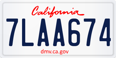 CA license plate 7LAA674