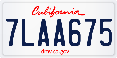 CA license plate 7LAA675