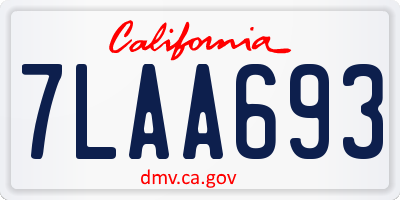 CA license plate 7LAA693
