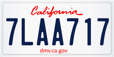 CA license plate 7LAA717