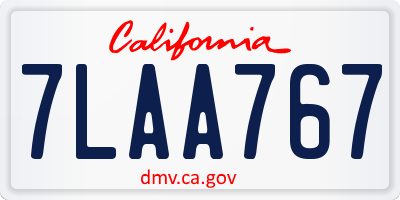 CA license plate 7LAA767