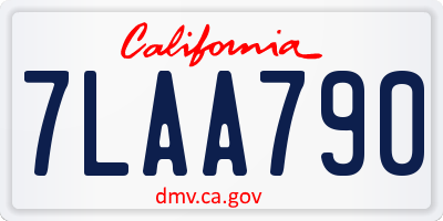 CA license plate 7LAA790