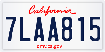 CA license plate 7LAA815
