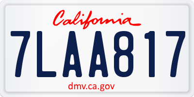 CA license plate 7LAA817
