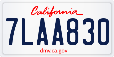 CA license plate 7LAA830