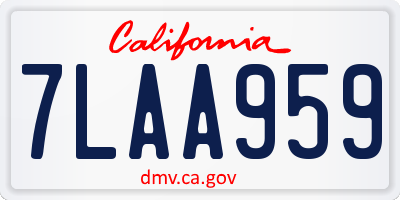 CA license plate 7LAA959