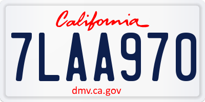 CA license plate 7LAA970