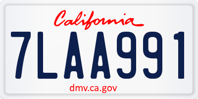 CA license plate 7LAA991