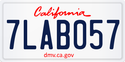 CA license plate 7LAB057