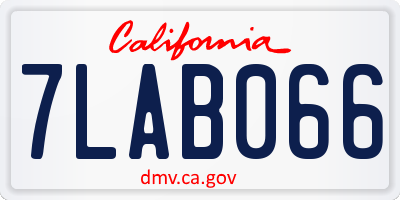 CA license plate 7LAB066