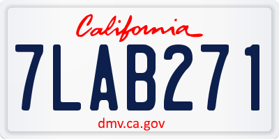 CA license plate 7LAB271