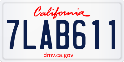CA license plate 7LAB611