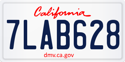 CA license plate 7LAB628