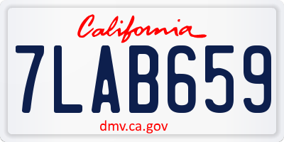 CA license plate 7LAB659