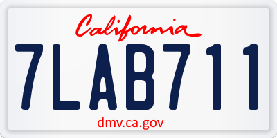 CA license plate 7LAB711