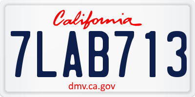 CA license plate 7LAB713