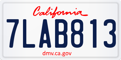 CA license plate 7LAB813