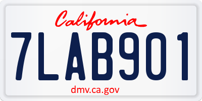 CA license plate 7LAB901