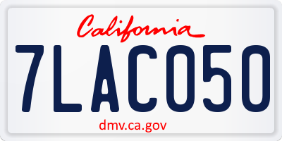 CA license plate 7LAC050