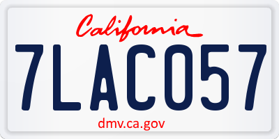 CA license plate 7LAC057