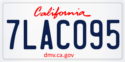 CA license plate 7LAC095